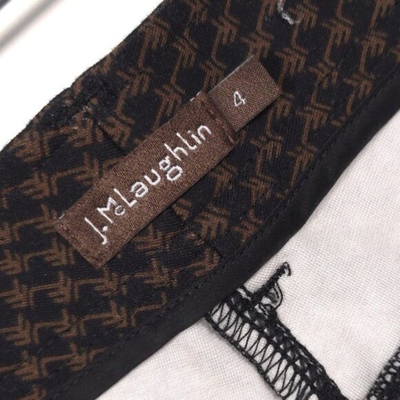 J.McLaughlin Women's Pants Size 4 Rayon Blend Stretch Brown Geometric Print - Picture 3 of 12